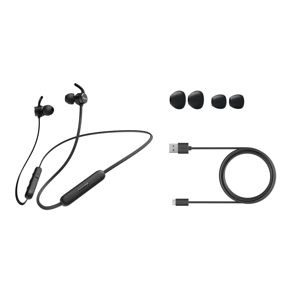  אוזניות כפתור אלחוטיות PHILIPS In-ear wireless headphones בצבע שחור 