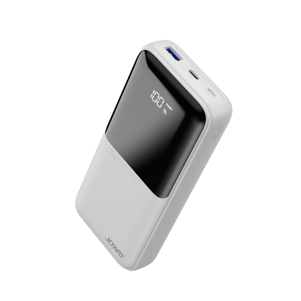  סוללת טעינה 2 כבלים מובנים JP312-20000mAh 22.5W לבן JOWAY 