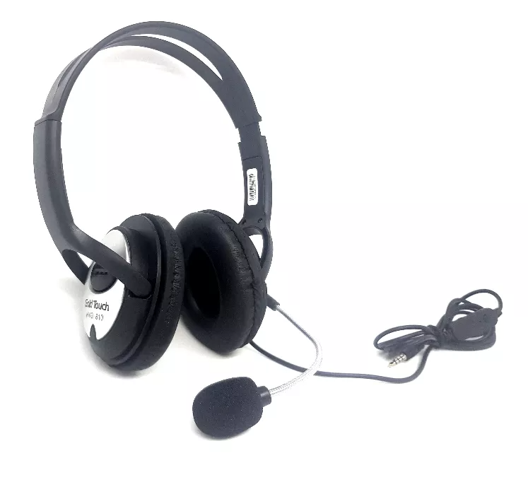 אוזניות ומיקרופון למחשב חיבור Gold Touch 3.5mm 
