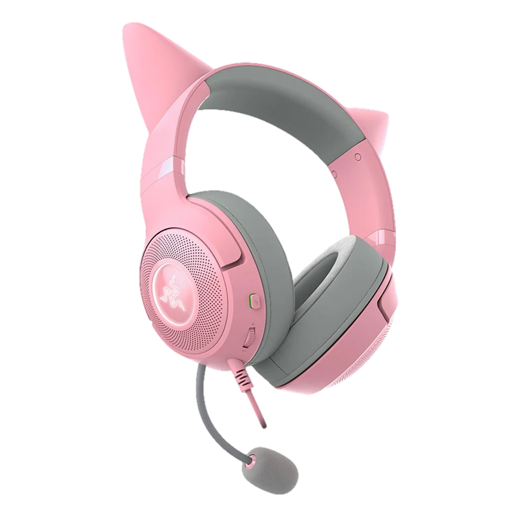  אוזניות חוט’ – RAZER KRAKEN KITTY V2 ורוד 