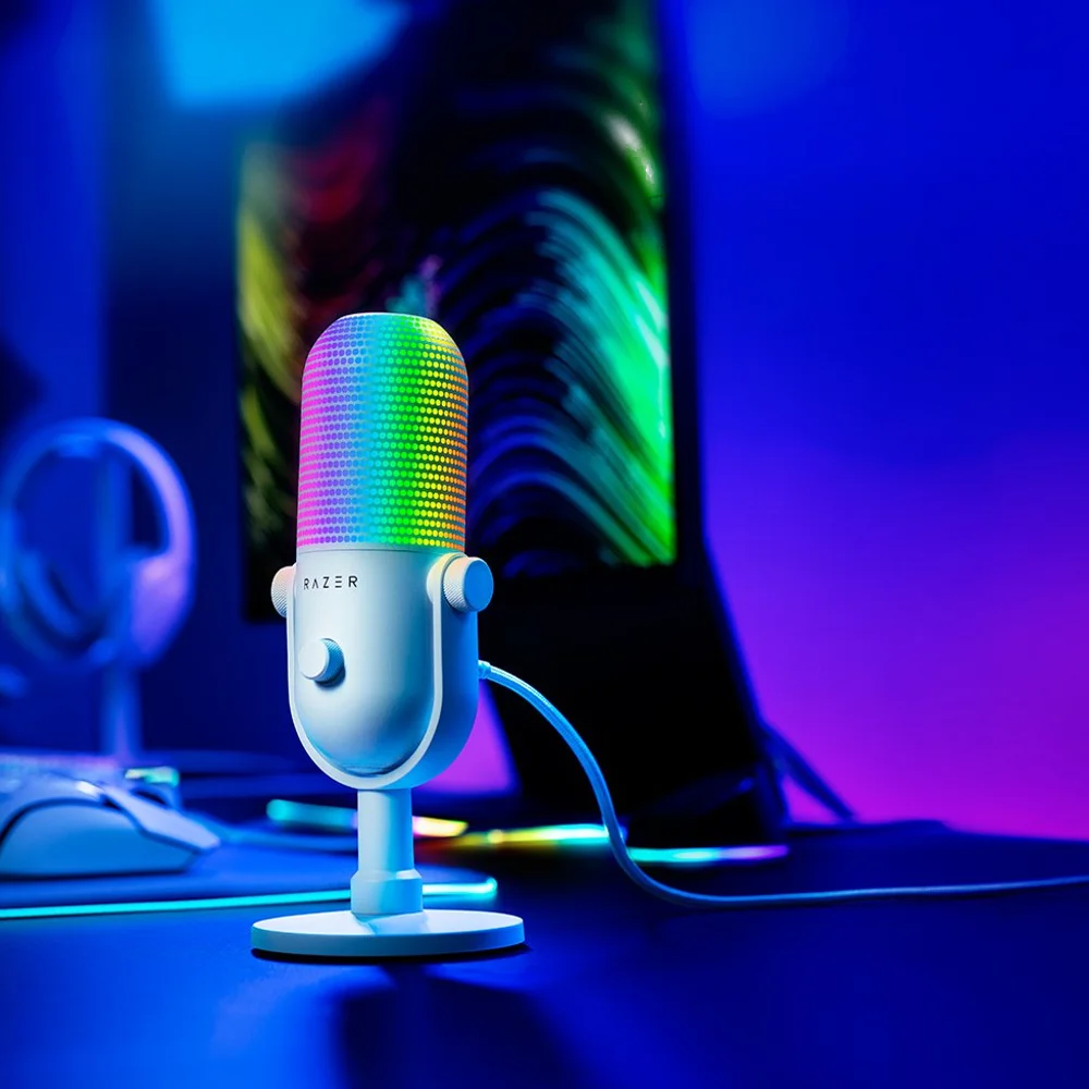  מיקרופון Seiren V3 Chroma בצבע לבן מבית RAZER 