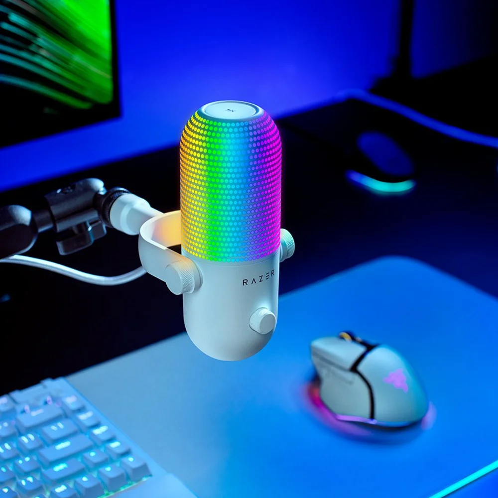  מיקרופון Seiren V3 Chroma בצבע לבן מבית RAZER 