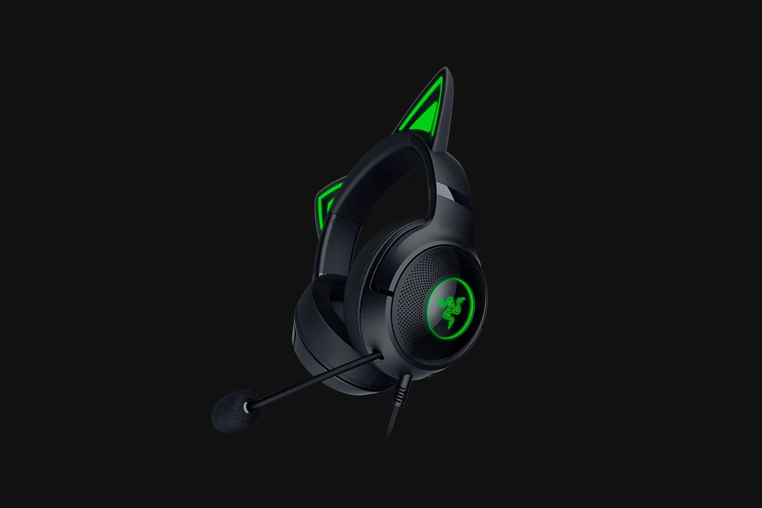  אוזניות חוט’ – RAZER KRAKEN KITTY V2 שחור 