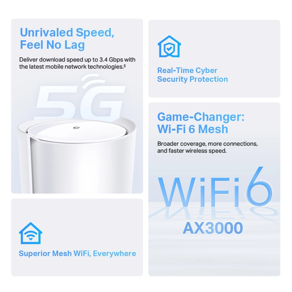  נתב 5G Mesh מהירות Deco X50-5G AX3000 