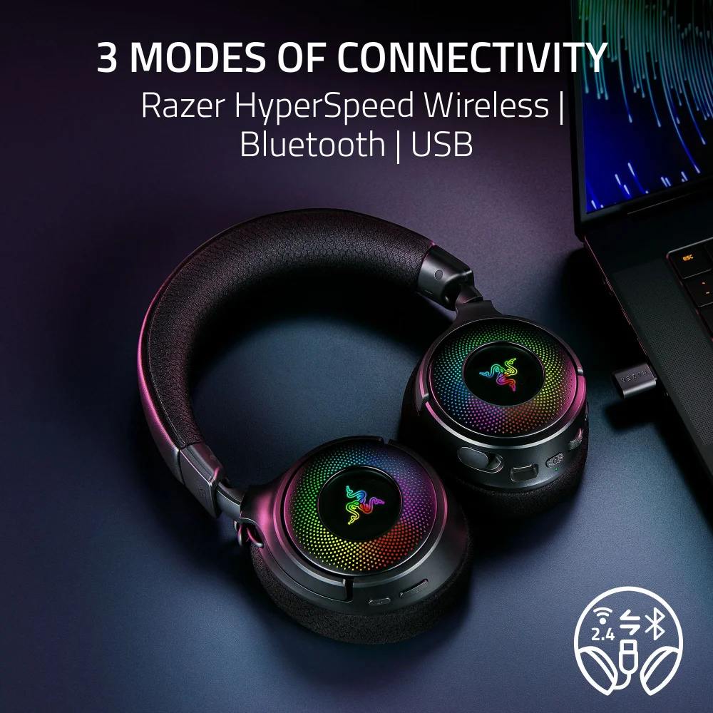  אוזניות אלחוטיות RAZER KRAKEN V4 Wireless RGB 