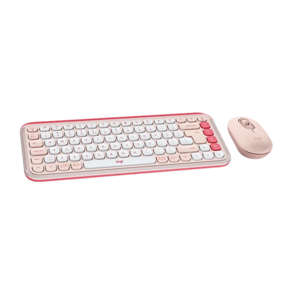  סט מקלדת ועכבר אלחוטיים בצבע ורוד LOGITECH POP ICON COMBO 