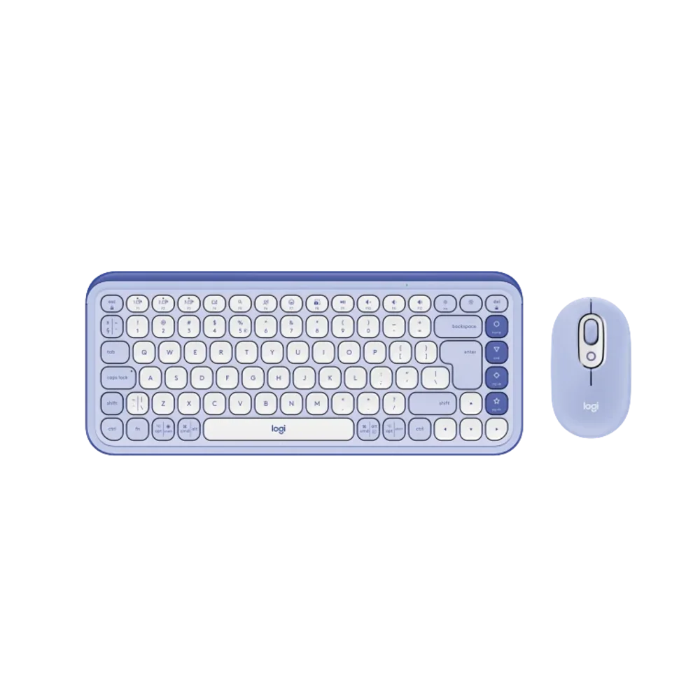  סט מקלדת ועכבר אלחוטיים בצבע לילך LOGITECH POP ICON COMBO 
