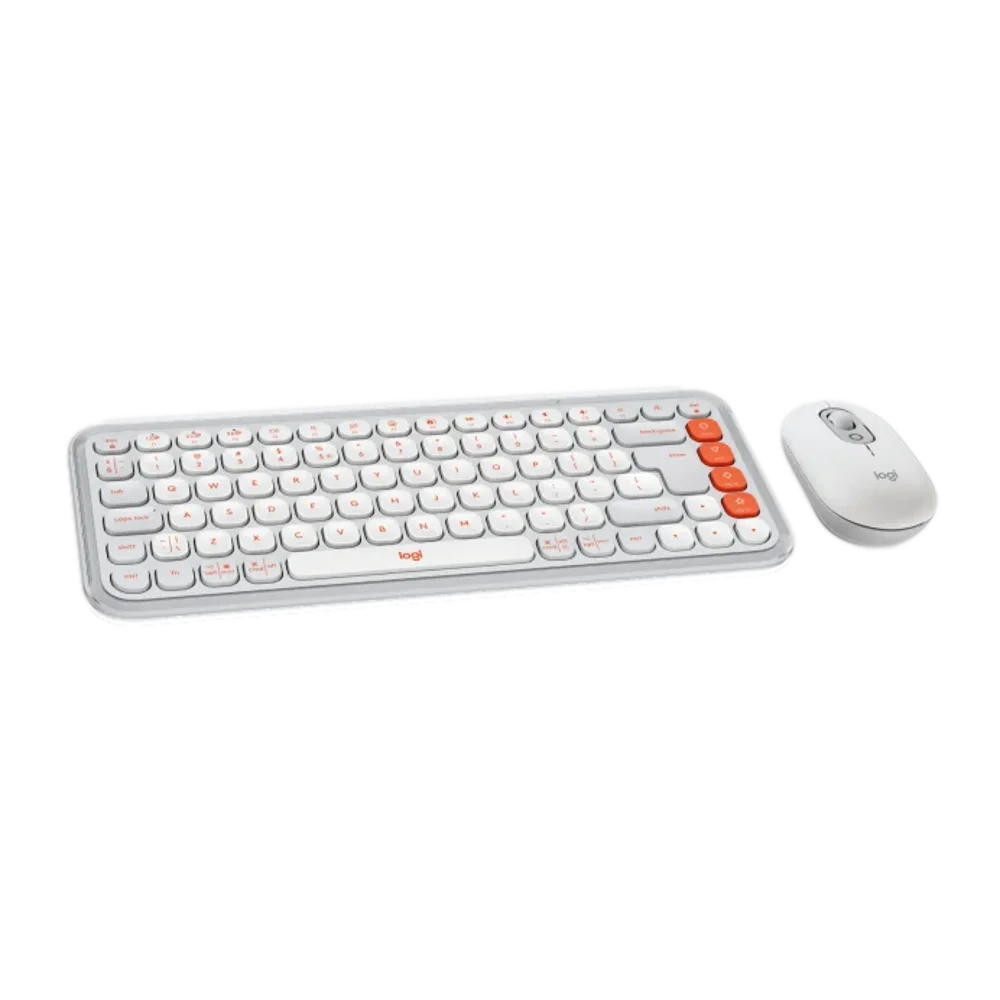  סט מקלדת ועכבר אלחוטיים בצבע אוף-וויט LOGITECH POP ICON COMBO 
