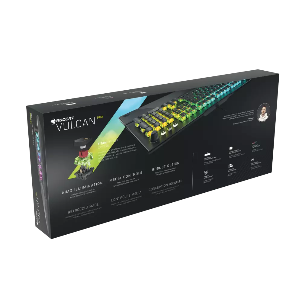  מקלדת שחורה ROCCAT VULCAN PRO RedS 