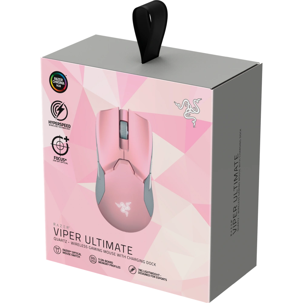  עכבר אלחוטי RAZER Viper Ultimate & Mouse Dock בצבע ורוד 