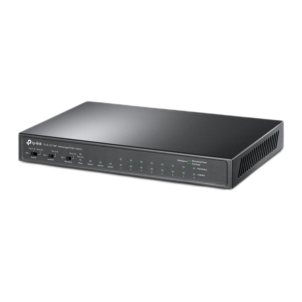  TL-SL1311MP‏-‏‎ ‎מתג 11‏‎ ‎פורטים – 8 ‏PoE+‎ 