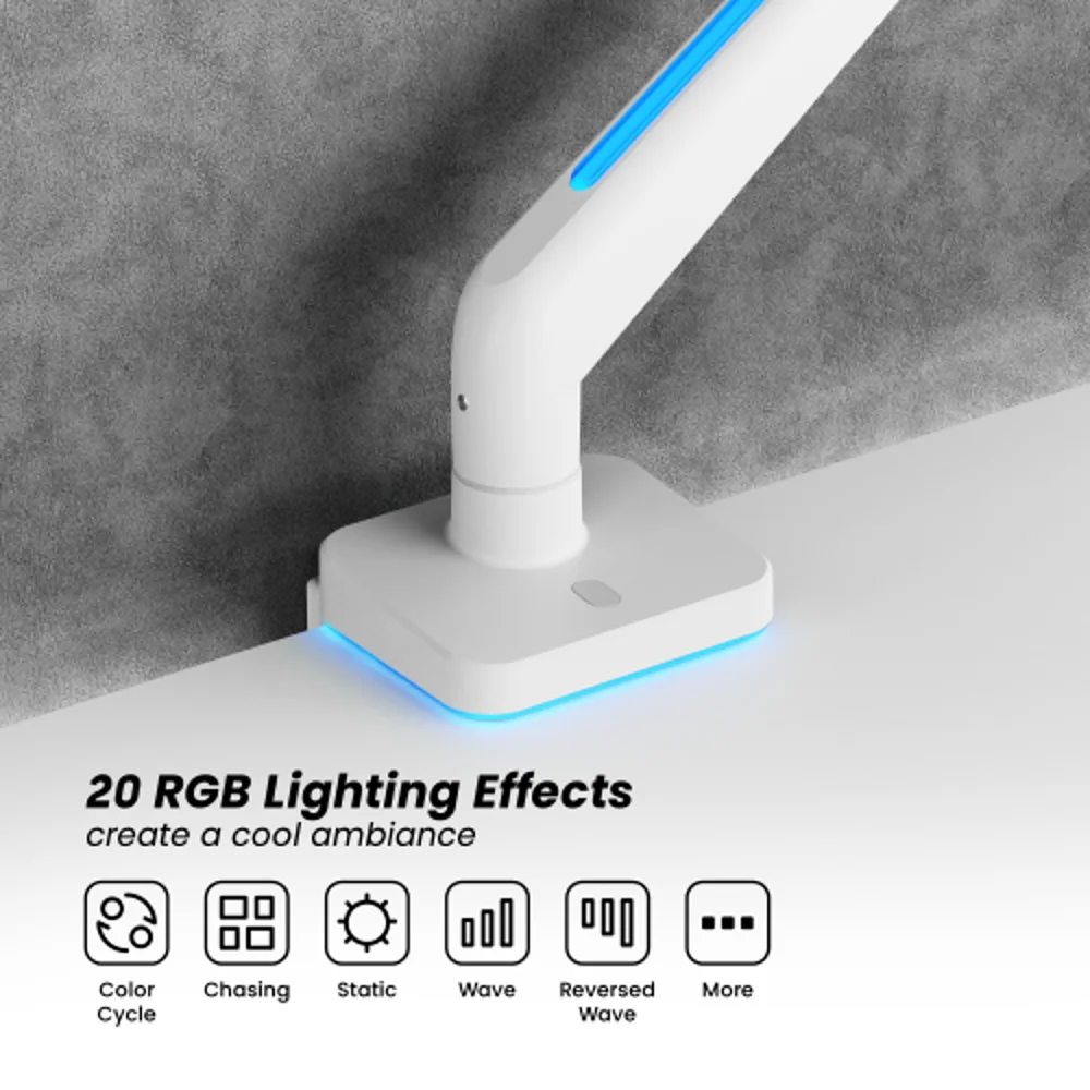  זרוע שולחנית גיימינג 17'-49' עם תאורת RGB דגם LDT85-C012L מבית LUMI 