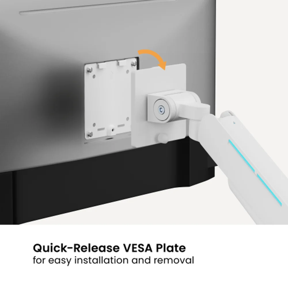  זרוע שולחנית גיימינג לשני מסכים 17'-49' עם תאורת RGB דגם LDT85-C024L מבית LUMI 