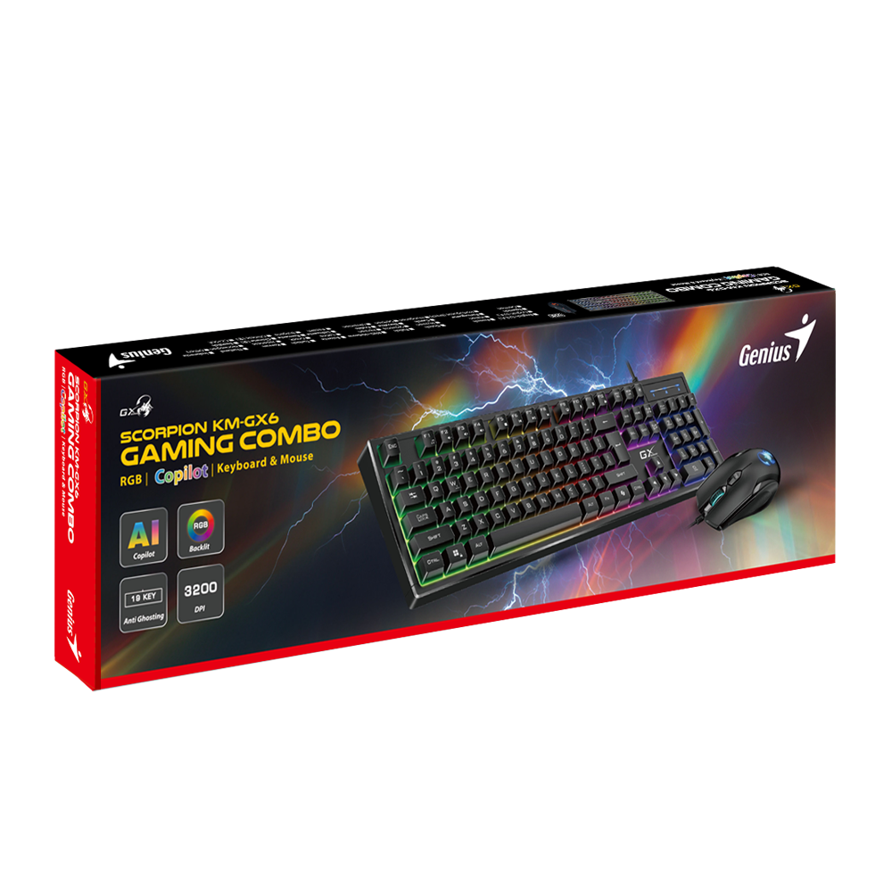  סט מקלדת ועכבר גיימינג GENIUS SCORPION KM-GX6 
