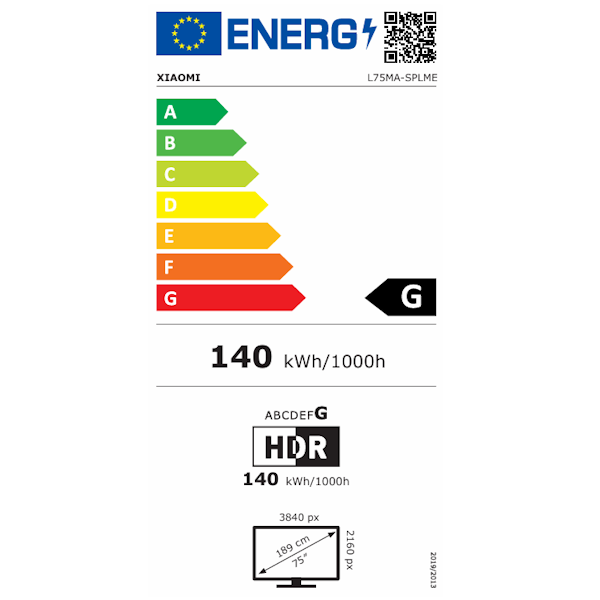  טלוויזיה ''75 QD-Mini LED 4K שיאומי דגם Xiaomi TV S Mini 75'' (2025) 