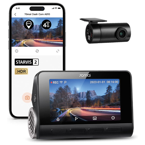  מצלמת רכב 4K-HDR חכמה דו-כיוונית 70mai Dash Cam A810-2 