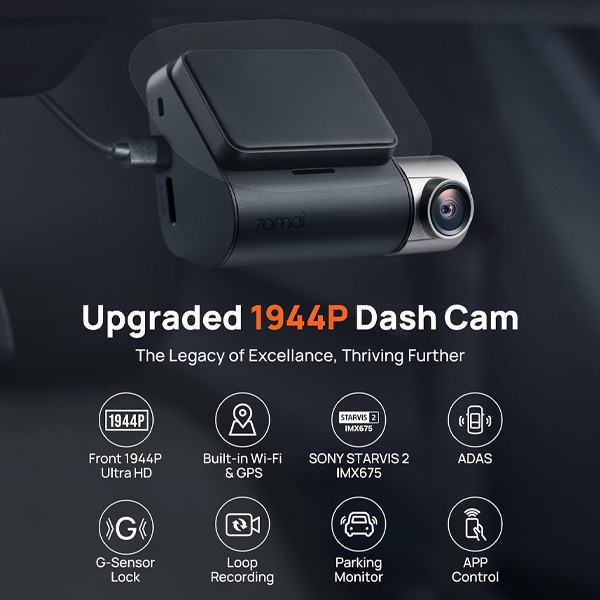  מצלמת רכב חכמה דו-כיוונית 70mai Dash Cam A510-1 