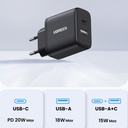  מטען קיר מהיר UGREEN 20W USB C טעינה עוצמתית עם טכנולוגיית PD 3.0 UGREEN X227 45310 