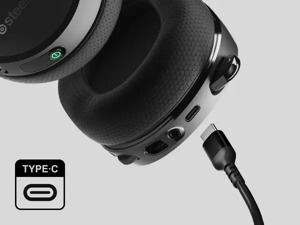  אוזניות גיימינג אלחוטיות צבע שחור Steelseries Arctis 7+ 