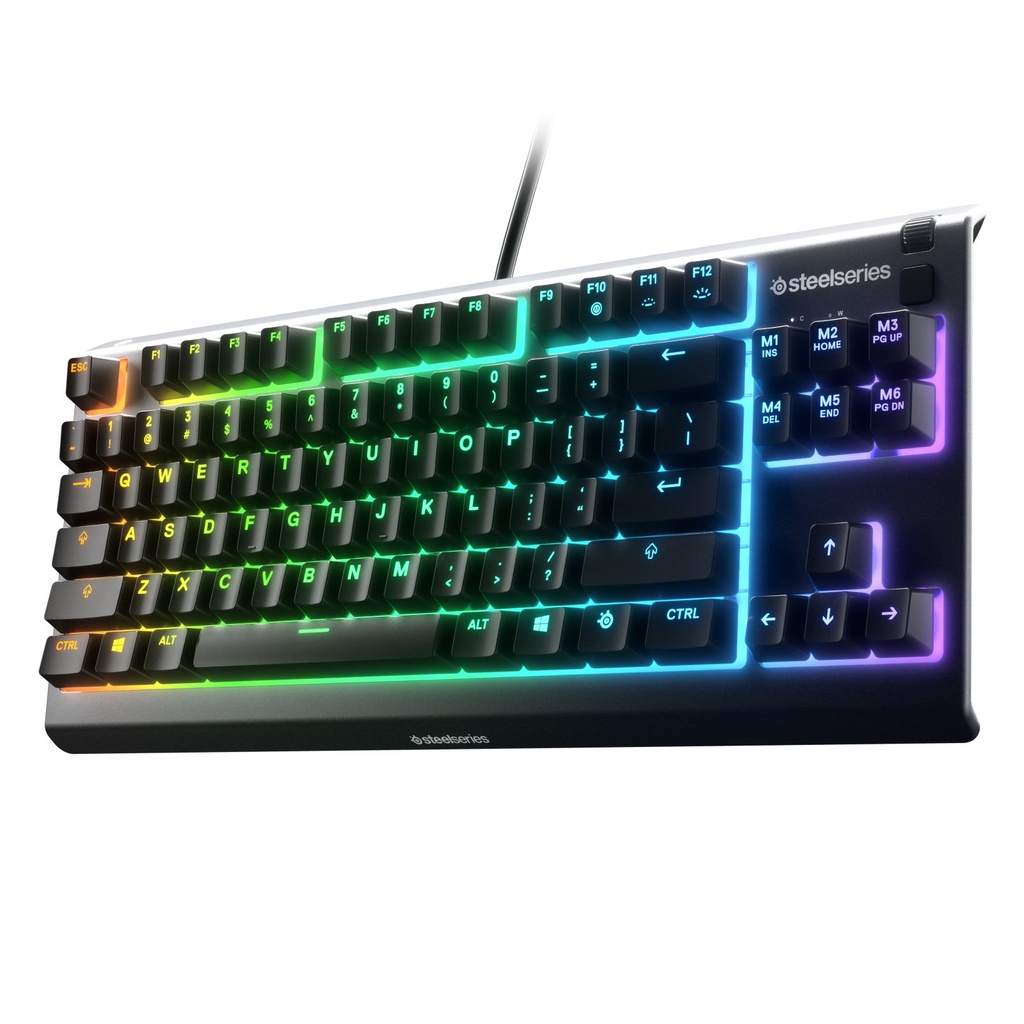  מקלדת גיימינג חוטית עמידה במים SteelSeries Apex 3 TKL US LED 