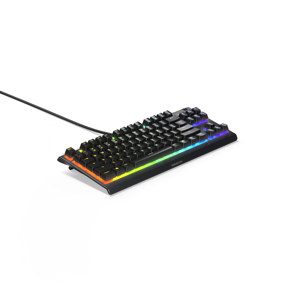  מקלדת גיימינג חוטית עמידה במים SteelSeries Apex 3 TKL US LED 