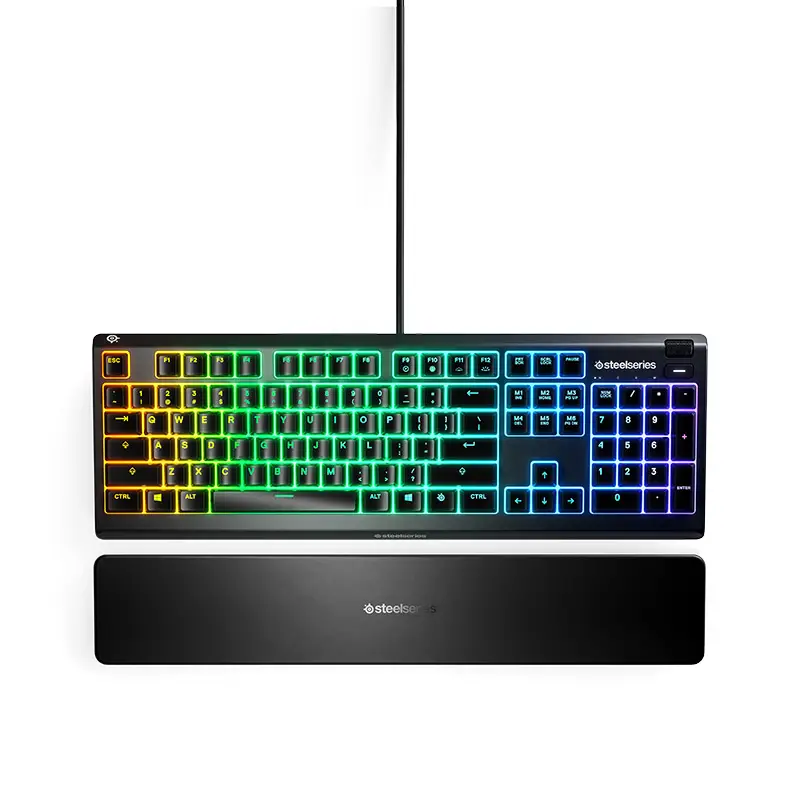  מקלדת גיימינג חוטית Steelseries Apex 3 US עם תאורת RGB עמידה במים 