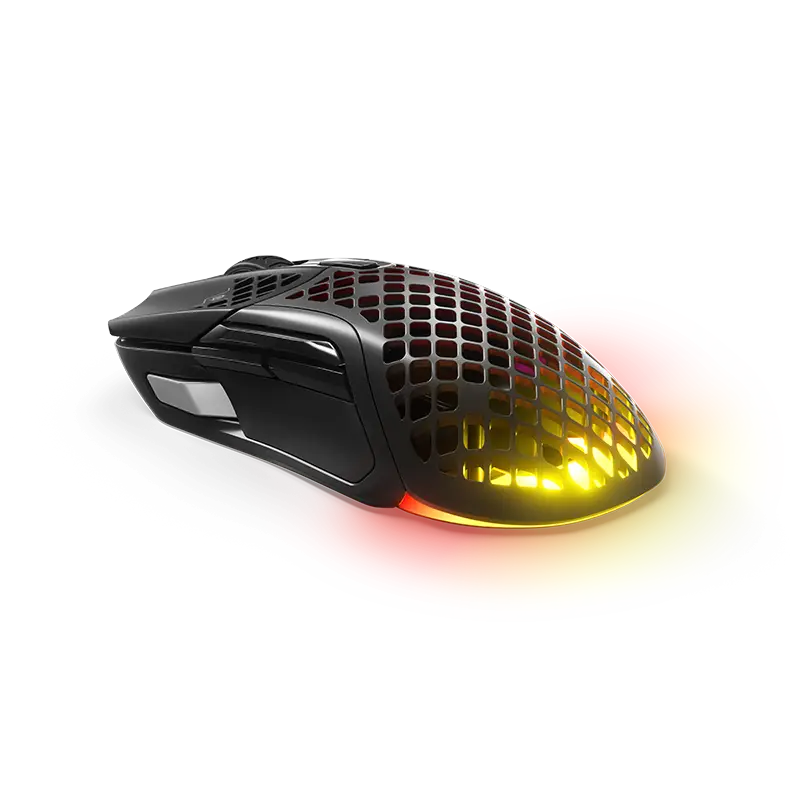  עכבר גיימינג אלחוטי Aerox 5 Steelseries – חיישן מדויק, 9 כפתורים לתכנות, סוללה 180 שעות, קל משקל 74 גרם Aerox 5 Wireless Black 