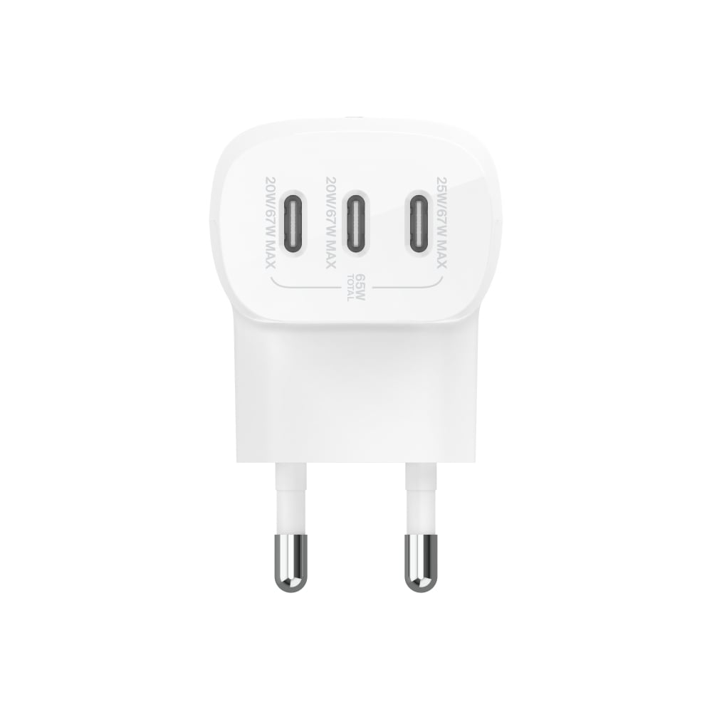  מטען קיר 3 יציאות Belkin BoostCharge USB-C PPS 67W Belkin BoostCharge 67W 
