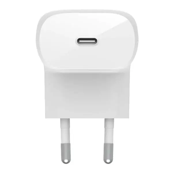  מטען קיר Belkin BoostCharge 30W USB-C עם PD 3.0 ו-PPS טעינה מהירה מתאים לטעינת דגמי האייפון, כולל סדרת iPhone 15 WCA005vf-0 