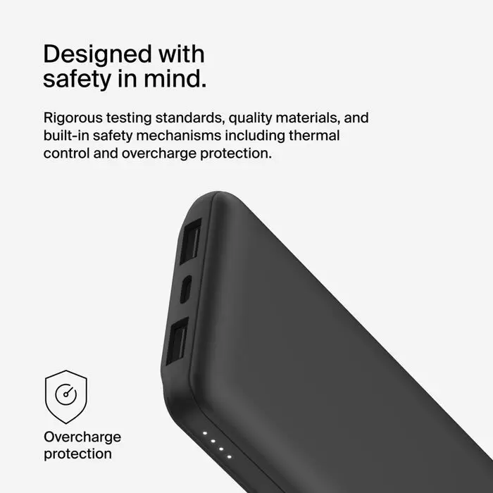 מטען נייד / סוללת גיבוי 3 יציאות Belkin 15W בנפח 10000mAh מתאים למכשירי iPhone ו- Samsung Belkin BPB011bt 