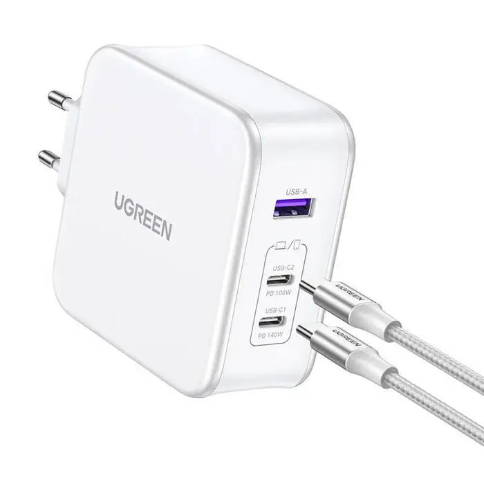  מטען קיר מהיר עם 2 יציאות USB-C ויציאת USB-A בהספק 140W 15339 