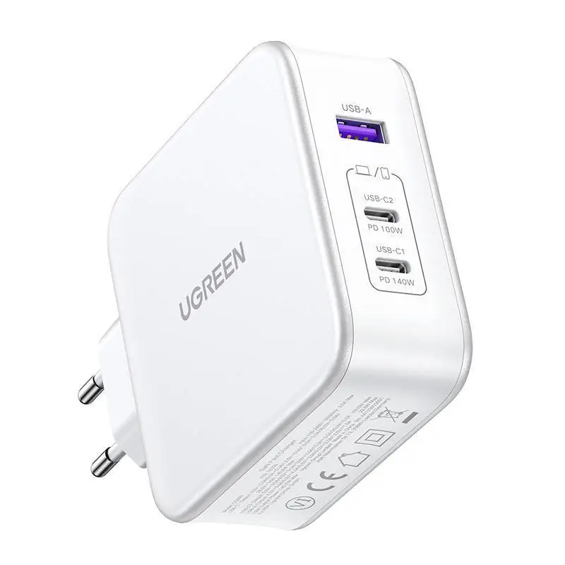  מטען קיר מהיר עם 2 יציאות USB-C ויציאת USB-A בהספק 140W 15339 
