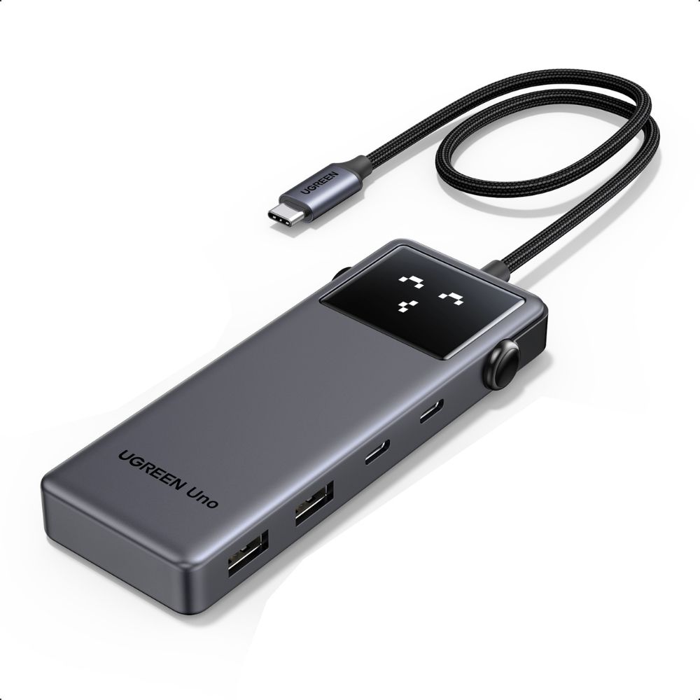  מפצל UGREEN UNO USB-C 6 ב-1 – כולל HDMI 4K@60Hz, טעינה מהירה 100W וחיבורים מהירים 10Gbps UGREEN CM888 35998 