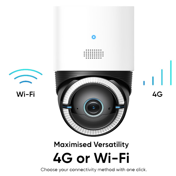  מצלמת אבטחת חוץ 4K סלולרית (4G) eufy 4G LTE Security Cam S330 