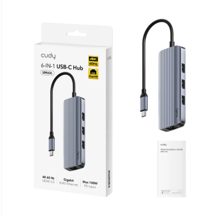  CUDY 5-IN-1 USB Hub with GbE UH605 
