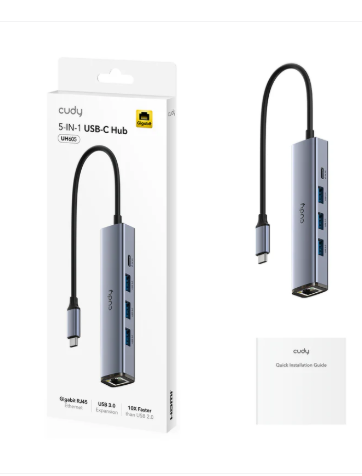  CUDY 6-IN-1 USB-C Hub with GbE & 4K@60Hz HDMI UH606 