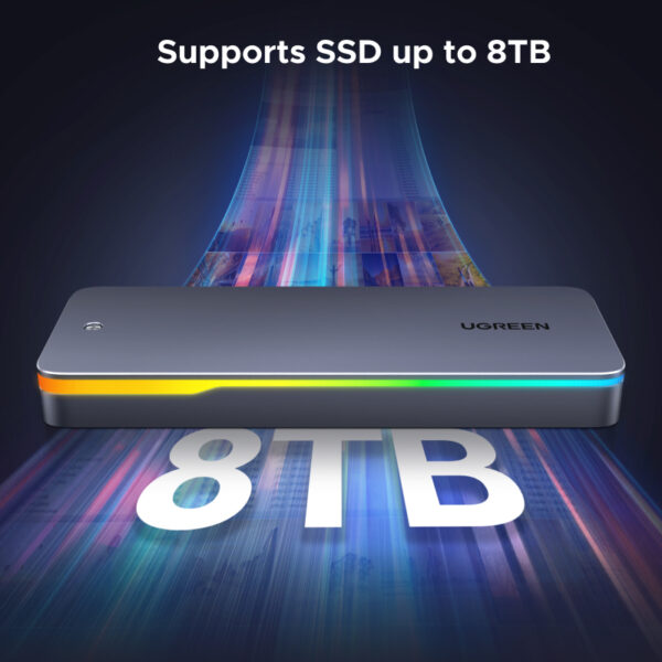  מארז SSD חיצוני UGREEN CM777 מהירות 20Gbps ותאורת RGB UGREEN CM777 25665 