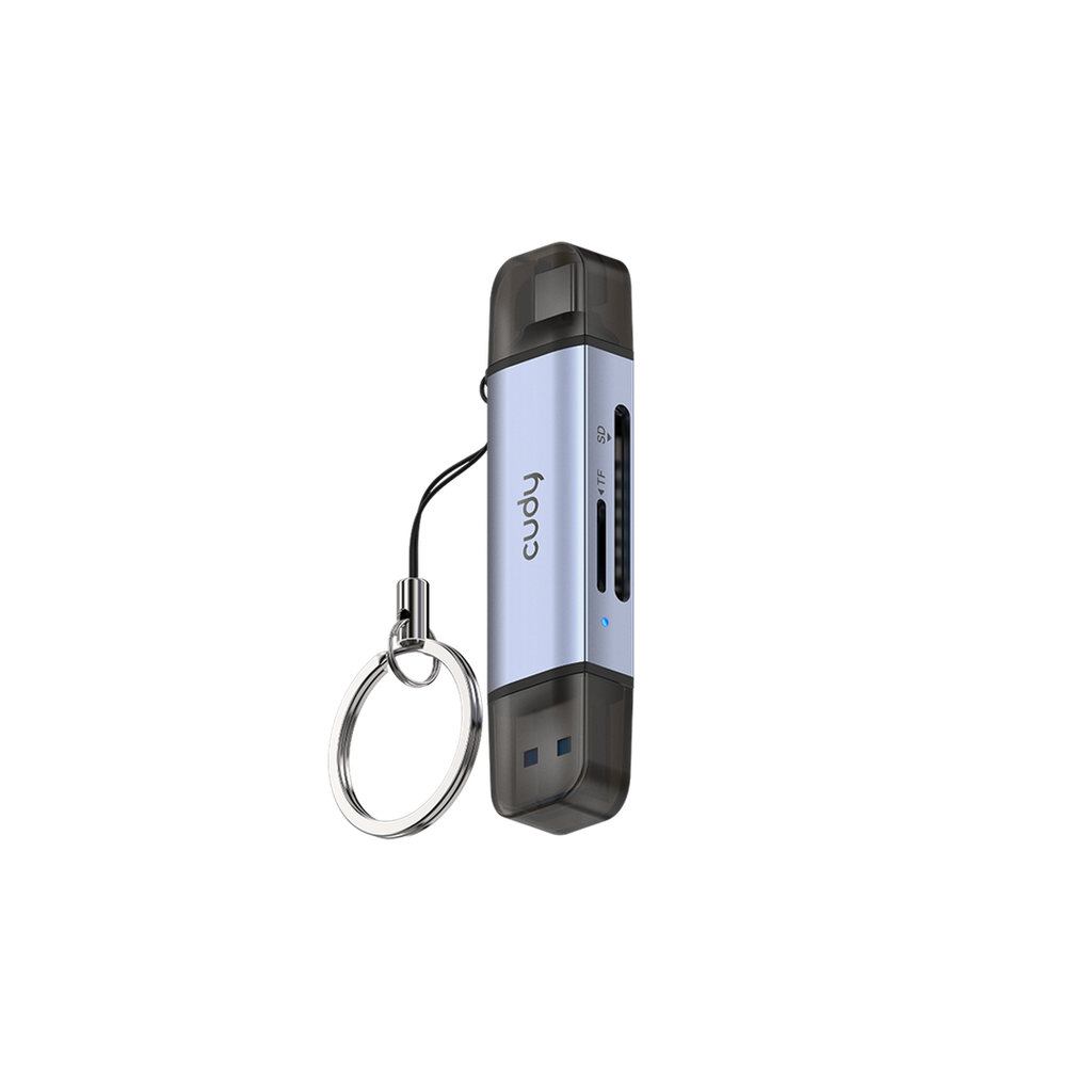  מתאם CUDY 2-IN-1 Dual USB 3.0 SD/TF Card Reader UH200 