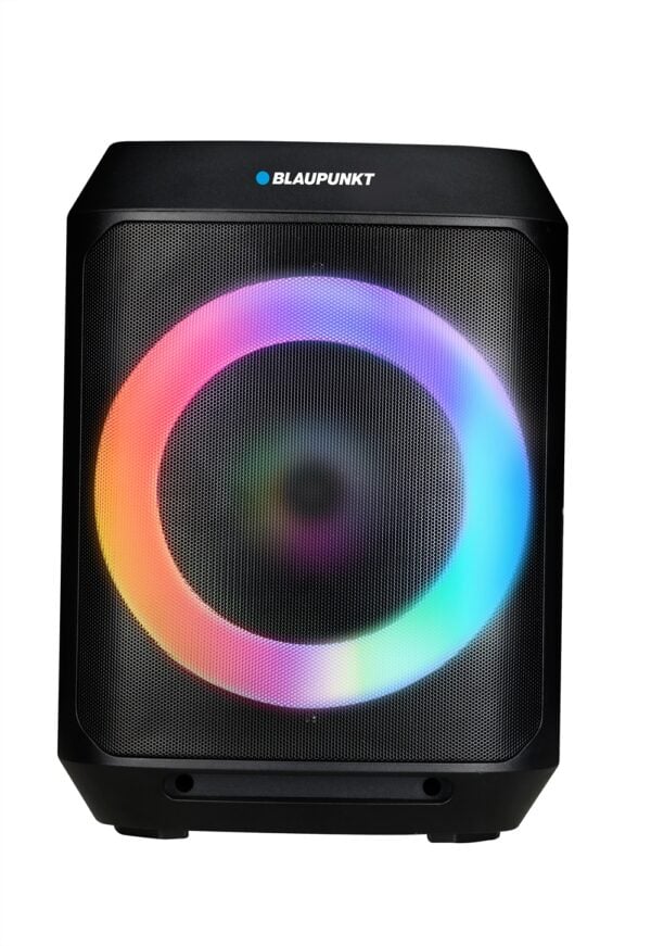  בידורית Bluetooth אלחוטית עם מיקרופון אלחוטי ואורות LED מבית BLAUPUNKT Party-Speaker-1160X 