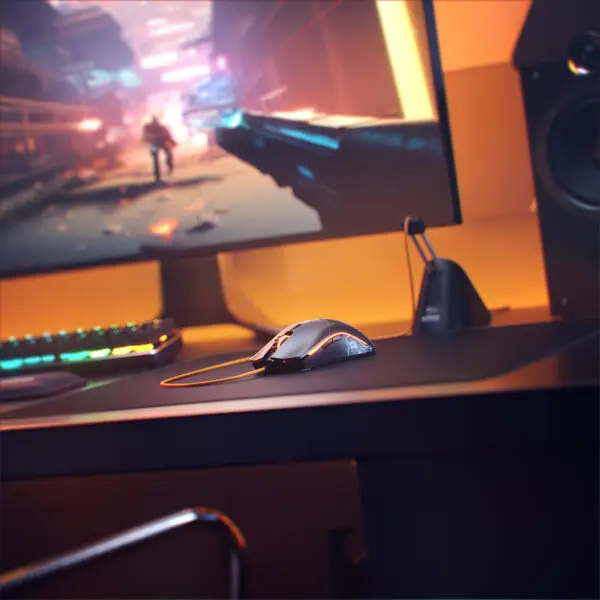  עכבר גיימינג Glorious Model O Wired GO-WHITE-BLACK 