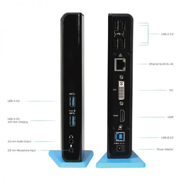  תחנת עגינה HDMI DVI כפולה בחיבור USB 3.0 U3HDMIDVI-DOCK 
