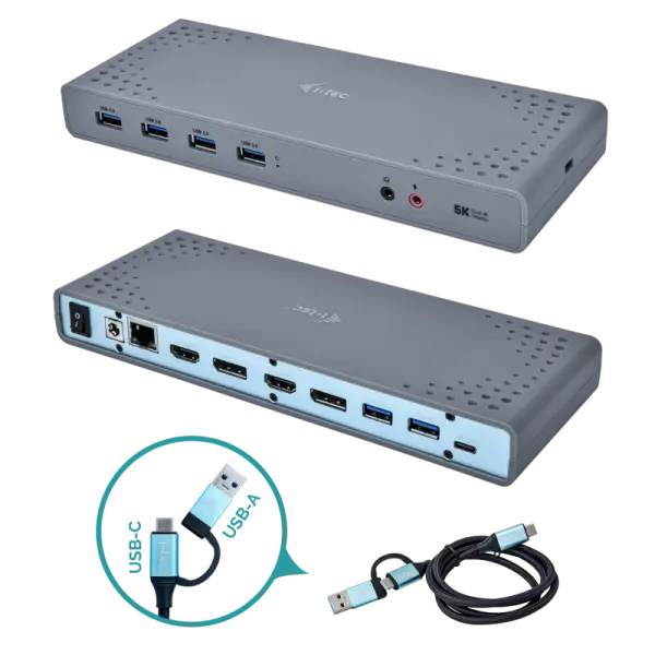  תחנת עגינה לתצוגה כפולה בחיבור USB 3.0 / USB-C / Thunderbolt 3 CADUAL4KDOCK1 