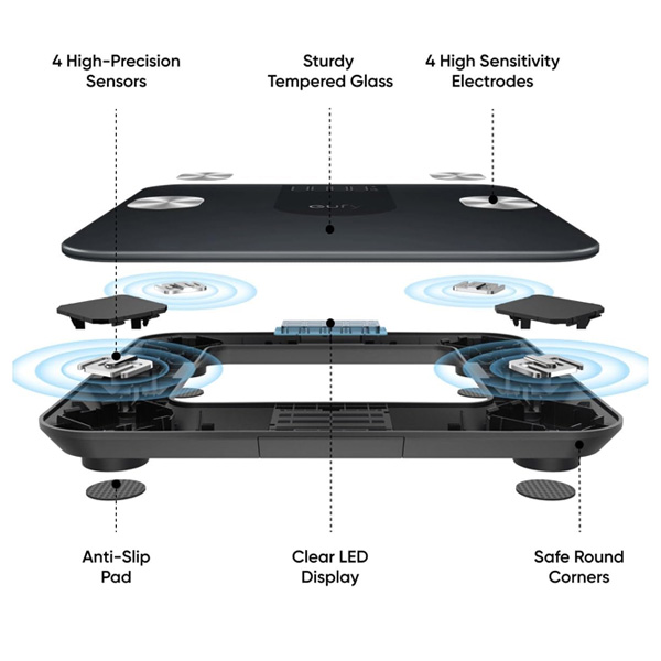  משקל אדם חכם eufy Smart Scale A1 T9120 בצבע שחור 