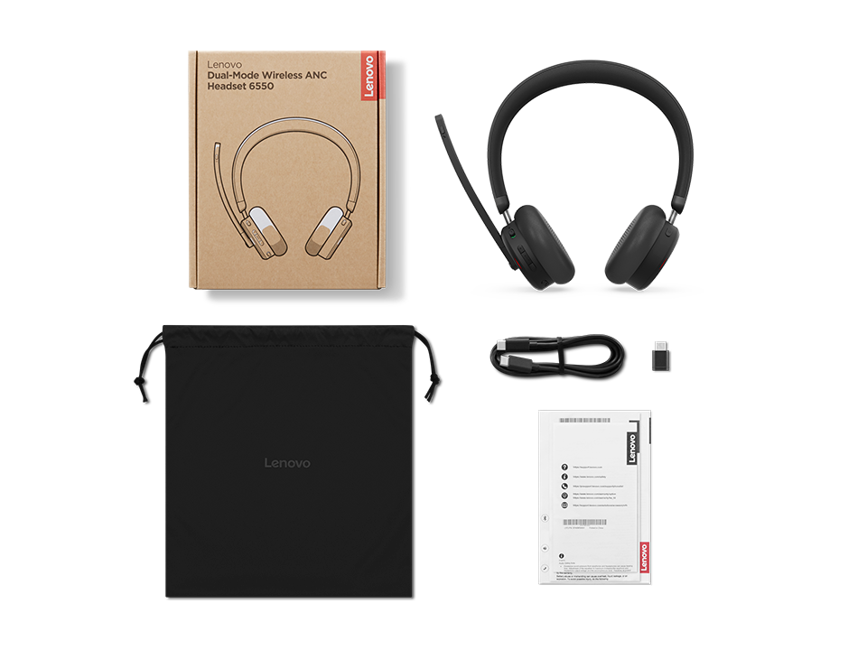 Lenovo Dual-Mode Wireless ANC Headset 6550 |3YR 4XD1S19778 
