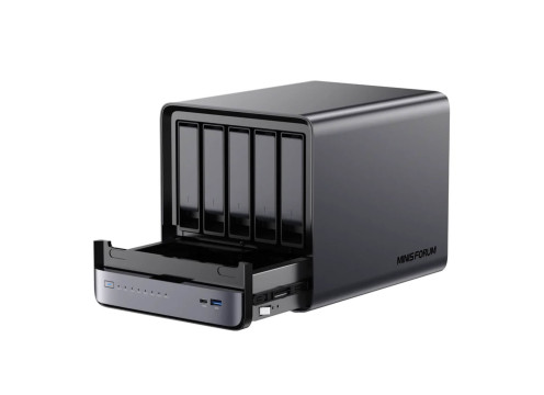 שרת MINISFORUM NAS N5 AI RYZEN 7 255 16GB 128GB EMMC 