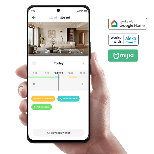  מצלמת אבטחה 2K אלחוטית 360° שיאומי דגם Xiaomi Smart Camera C201 