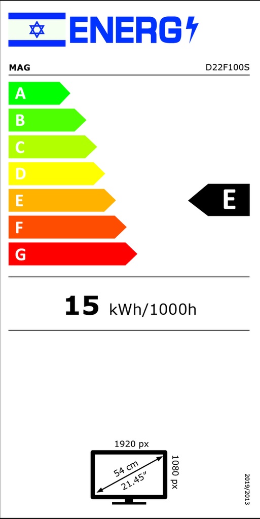  MAG 21.45" Flat Led Monitor, 100Hz D22F100S 