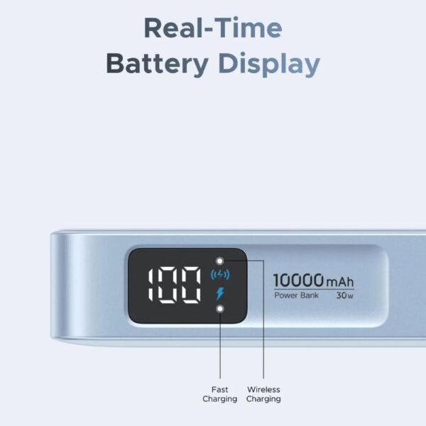  סוללת גיבוי מגנטית Ugreen 10,000mAh MagFlow טעינה Qi2 25W וכבל 30W מובנה UGREEN PB773 659588 