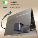  מטען קיר טעינה מהירה UGREEN Nexode 65W GaN כבל USB-C נשלף UGREEN X615 65825 