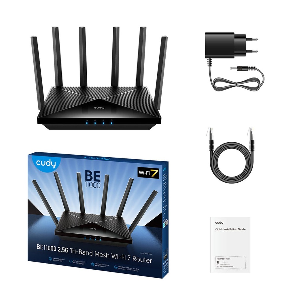  BE11000 2.5G Tri-Band Wi-Fi 7 Mesh Router CUDY 
